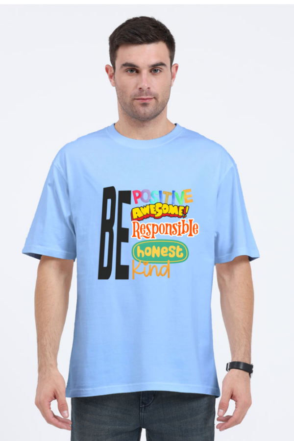 Men's & Women's Oversized 'Be Positive - Motivational Vibes' Graphic T-Shirt