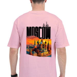 Men's & Women's Oversized Graphic Tee - 'A City of Golden Sunsets' Moscow Skyline Art Shirt