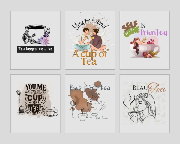 Chai Lover T-Shirt Designs – 20 Unique Tea-Inspired Graphics | Just ₹59 | Digital Download
